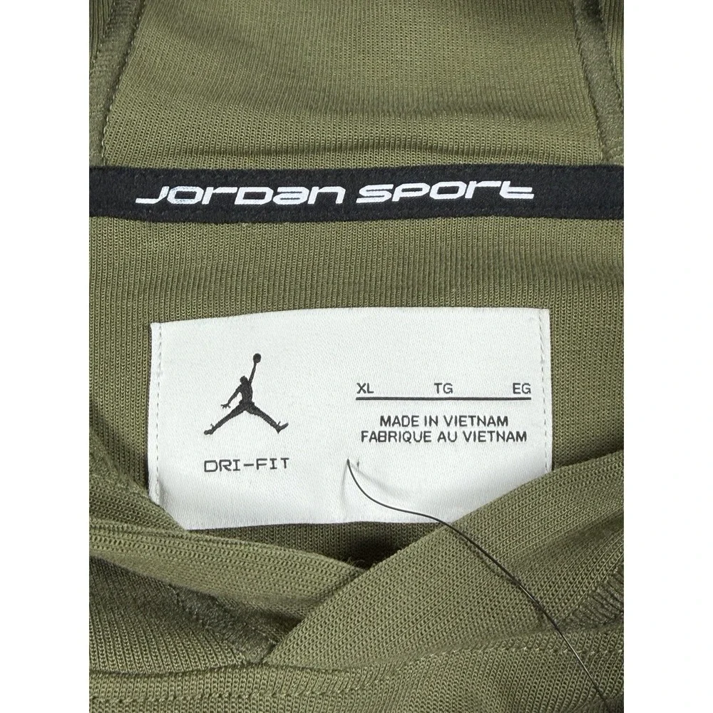 Nike Air Jordan Sport Fleece Dri-FIT Hoodie Pullover Olive Men's XL HF0280-222